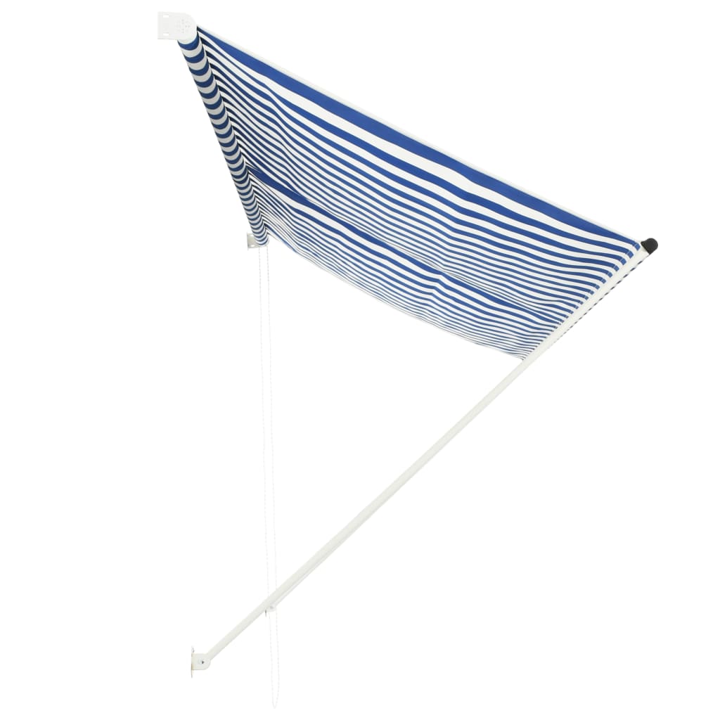 vidaXL Toldo retráctil 300x150 cm azul y blanco