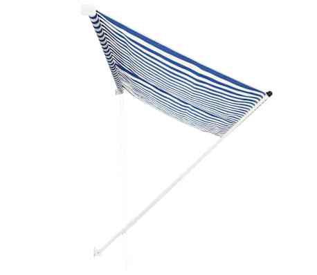 vidaXL Toldo retráctil 300x150 cm azul y blanco