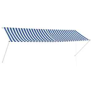 Zatahovací markýza modro-bílá 350 x 150 cm - obrázek 1