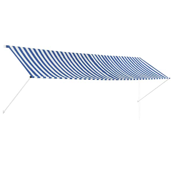 vidaXL kokkupandav varikatus, 400 x 150 cm, sinine ja valge