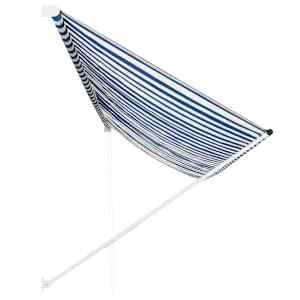 Zatahovací markýza modro-bílá 400 x 150 cm - obrázek 2