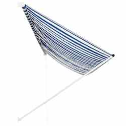 vidaXL Toldo retr&aacute;til 400x150 cm azul e branco