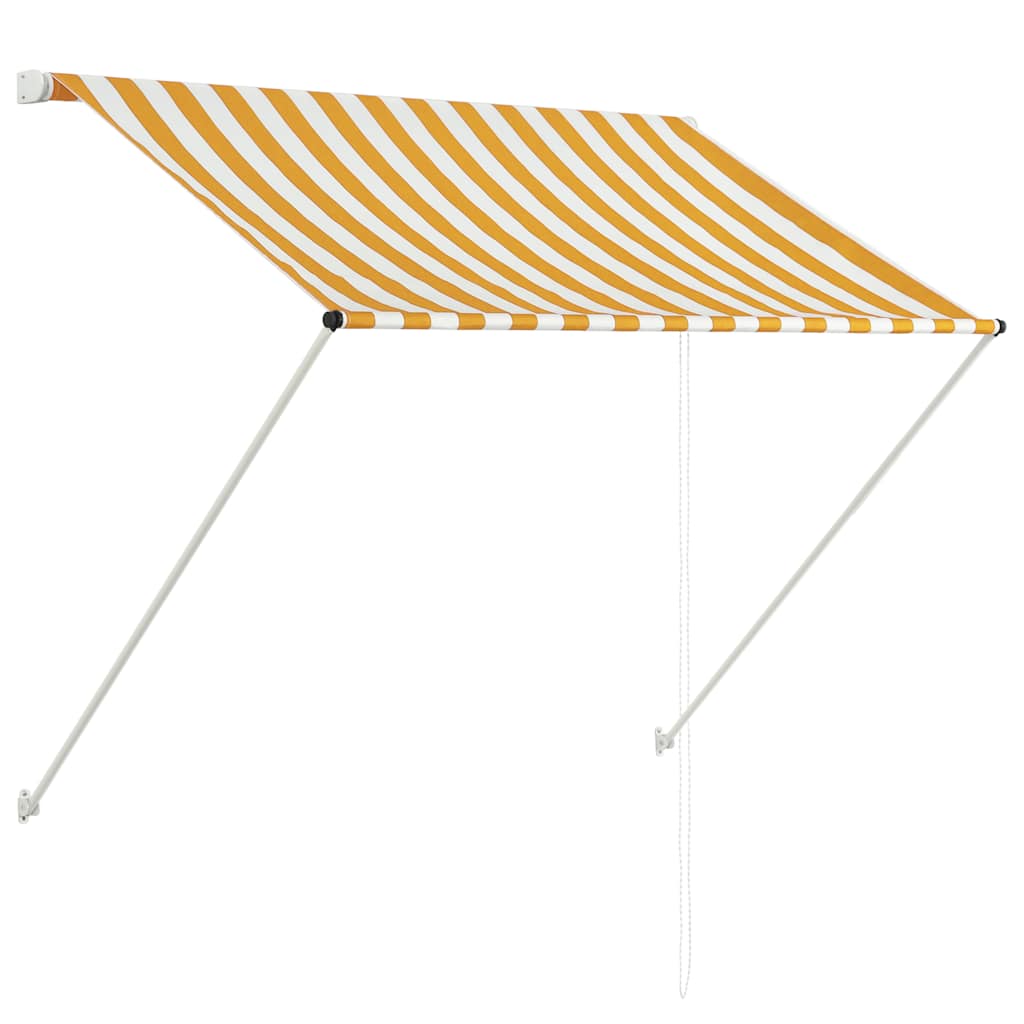 vidaXL Zatahovací markýza žluto-bílá 150 x 150 cm