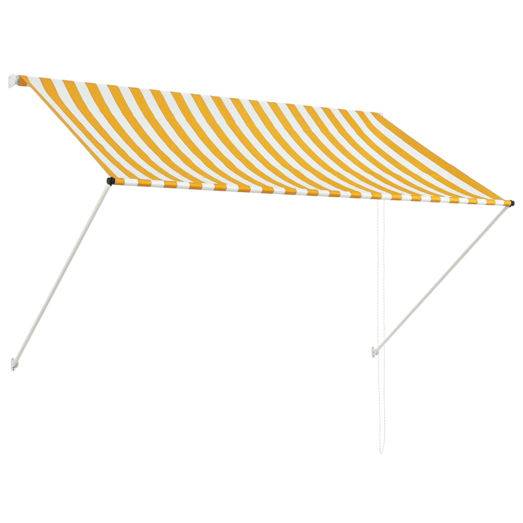 Image of vidaXL Retractable Awning 200x150 cm Yellow and White