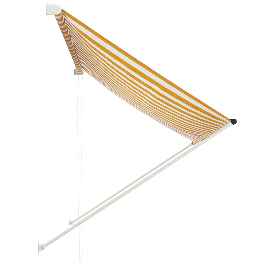 vidaXL Copertină retractabilă, galben și alb, 200 x 150 cm