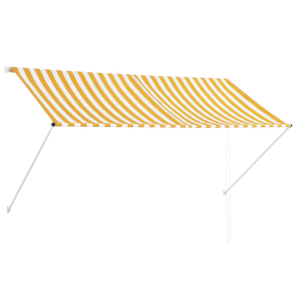 vidaXL Zatahovací markýza žluto-bílá 250 x 150 cm