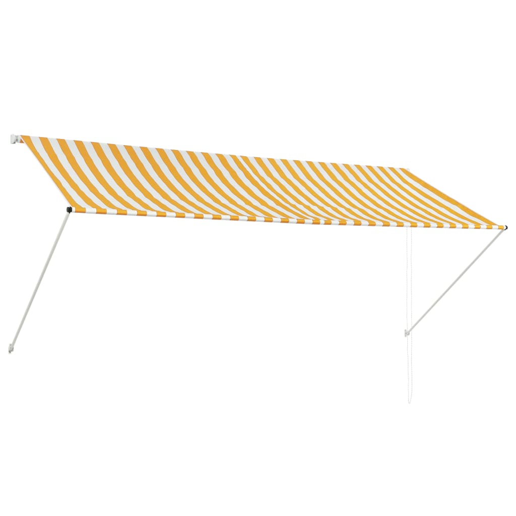 Image of vidaXL Retractable Awning 300x150 cm Yellow and White