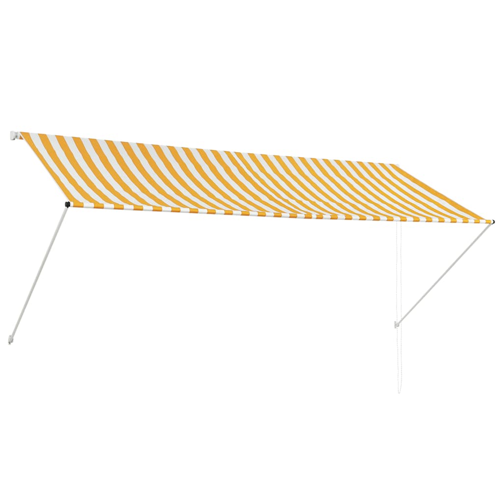 vidaXL Zatahovací markýza žluto-bílá 300 x 150 cm