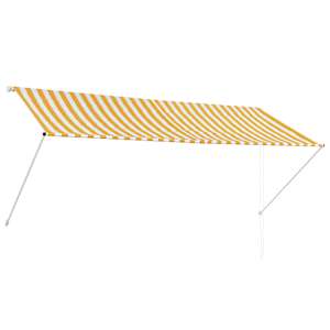 Zatahovací markýza žluto-bílá 300 x 150 cm - obrázek 2