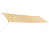 vidaXL kokkupandav varikatus, 400 x 150 cm, kollane ja valge