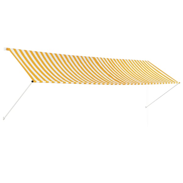 vidaXL kokkupandav varikatus, 400 x 150 cm, kollane ja valge