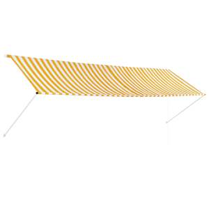 Zatahovací markýza žluto-bílá 400 x 150 cm - obrázek 2