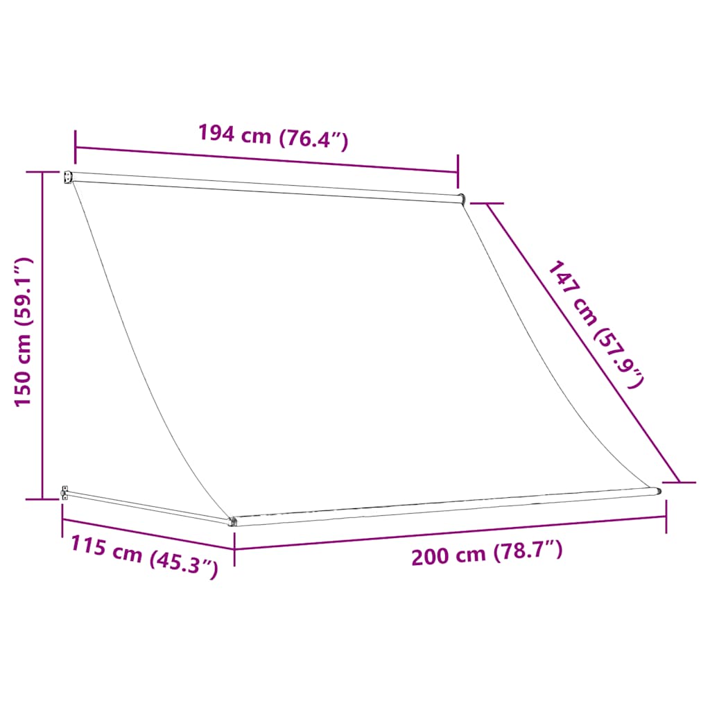 Auvent Rétractable 200x150 Cm Anthracite VidaXL 19 width=274