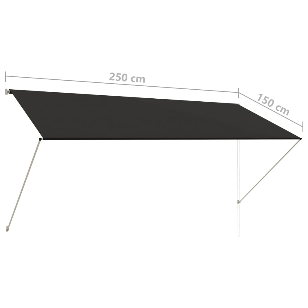 Zložljiva tenda 250x150 cm antracit