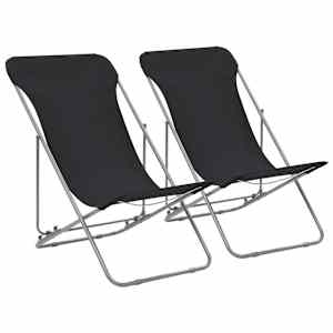 vidaXL Kokkupandavad toolid 2 tk, teras ja Oxford-kangas, mustad