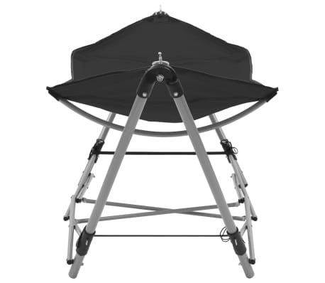 vidaXL Hammock with Foldable Stand Black
