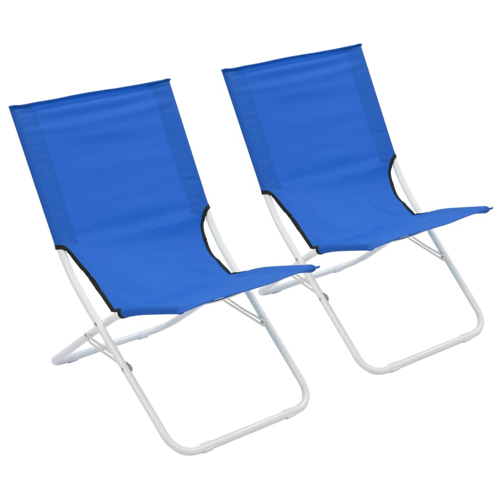 vidaXL foldbare strandstole 2 stk. blå