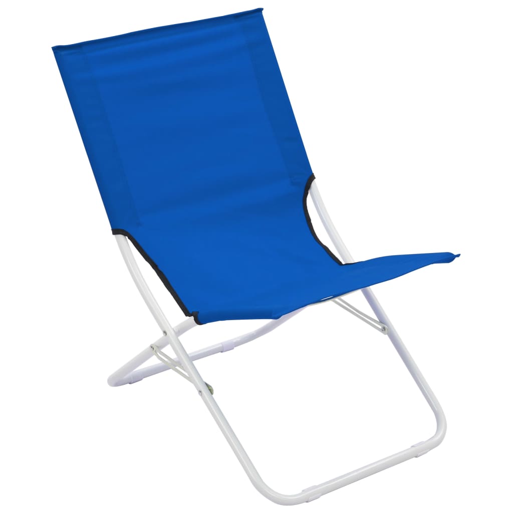 vidaXL Strandstoelen 2 st inklapbaar blauw