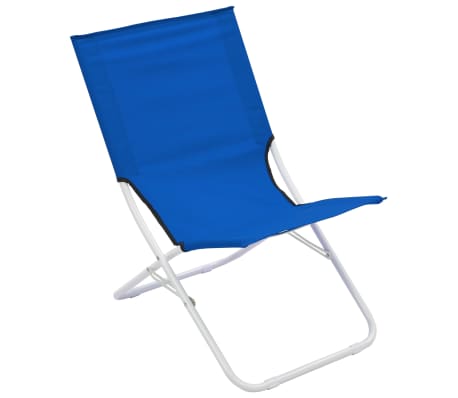 vidaXL Strandstoelen 2 st inklapbaar blauw
