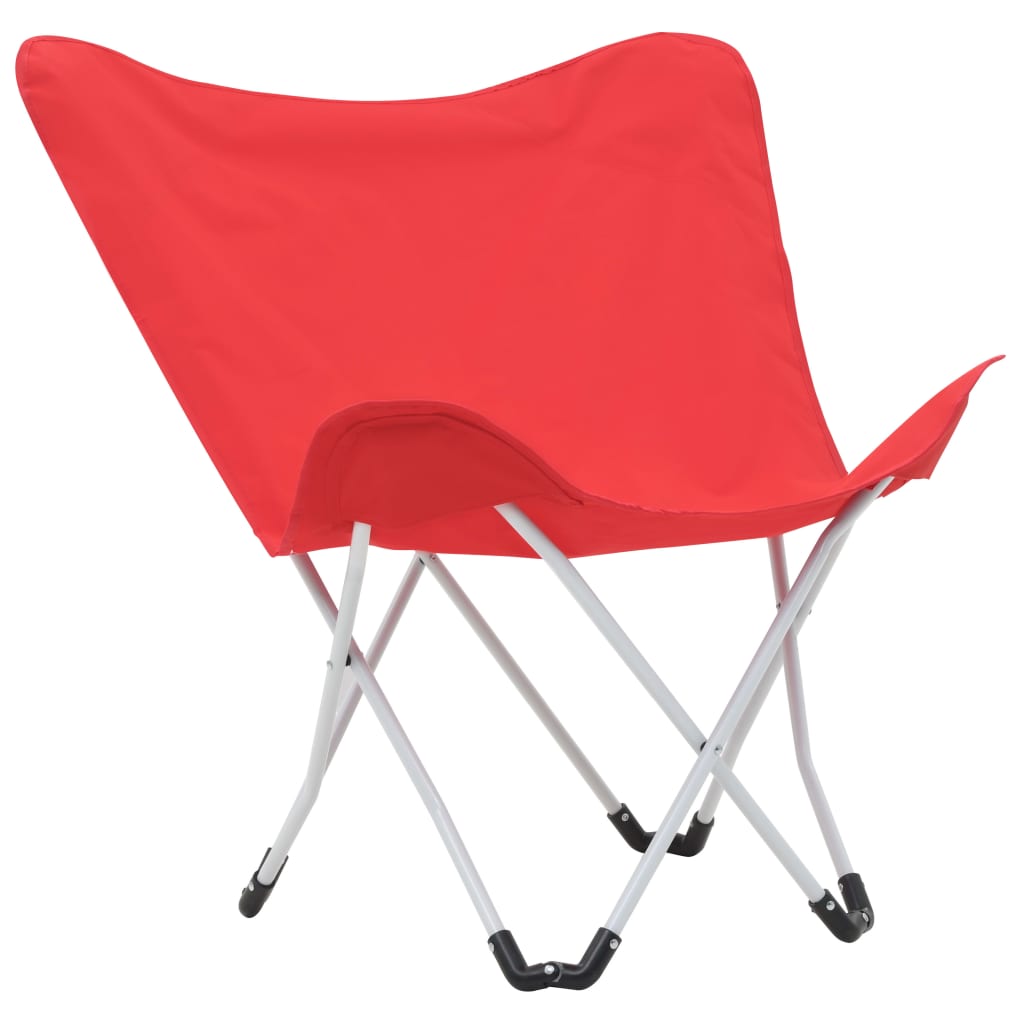 vidaXL Sillas de camping estilo mariposa plegables 2 unidades rojas