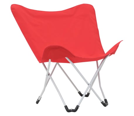 vidaXL Chaise de camping pliable Forme de papillon 2 pcs Rouge