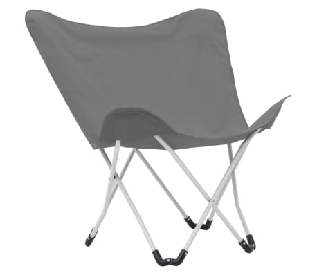 vidaXL Vlinderstoelen inklapbaar grijs 2 st