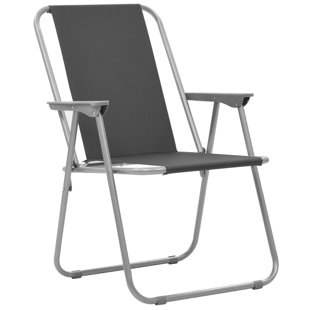 vidaXL Cadeiras de campismo dobráveis 2 pcs 52x59x80 cm cinzento