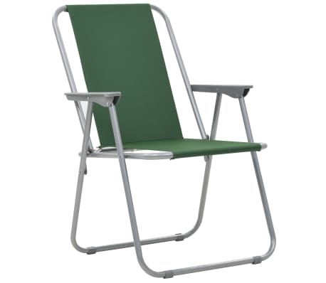 vidaXL Hopfällbara campingstolar 2 st 52x59x80 cm grön