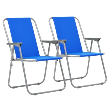 X Pcs 2 Chaise 59 De 80 Bleu Pliante Camping Vidaxl 52 Cm QCxoWrdBe
