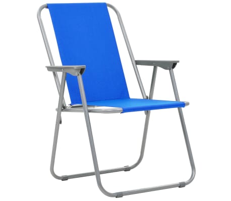 vidaXL Folding Camping Chairs 2 pcs 52x59x80cm Blue