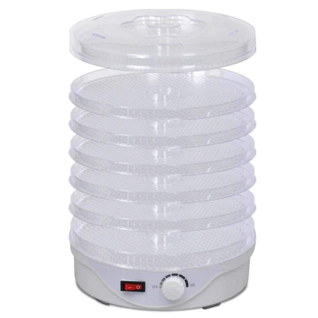 vidaXL Voedseldroger rond 250 W 6 lades