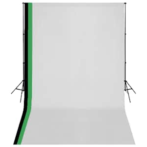 Studieudstyr 3 fotobaggrunde i bomuld justerbart stel 3 x 5 m