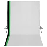 vidaXL Komplet za fotografski studio 3 ozadja iz bombaža in okvir 3x5m