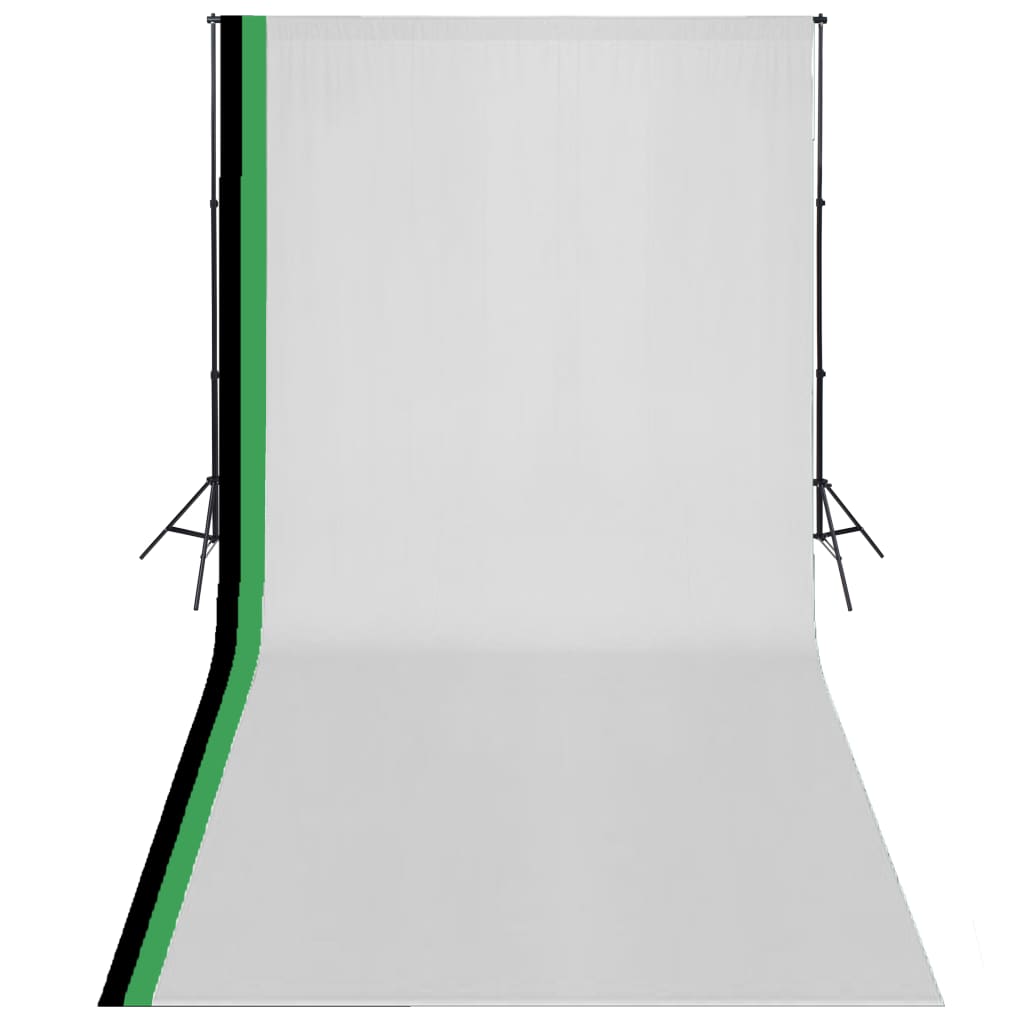 Kit de studio photo et 3 toiles de fond réglables Coton 3x6 m
