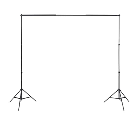 vidaXL Photo Studio Kit with 3 Cotton Backdrops Adjustable Frame 3x6m