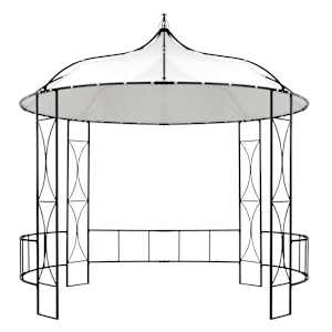 vidaXL Pavėsinė, balta, 300x300x290cm, apvali