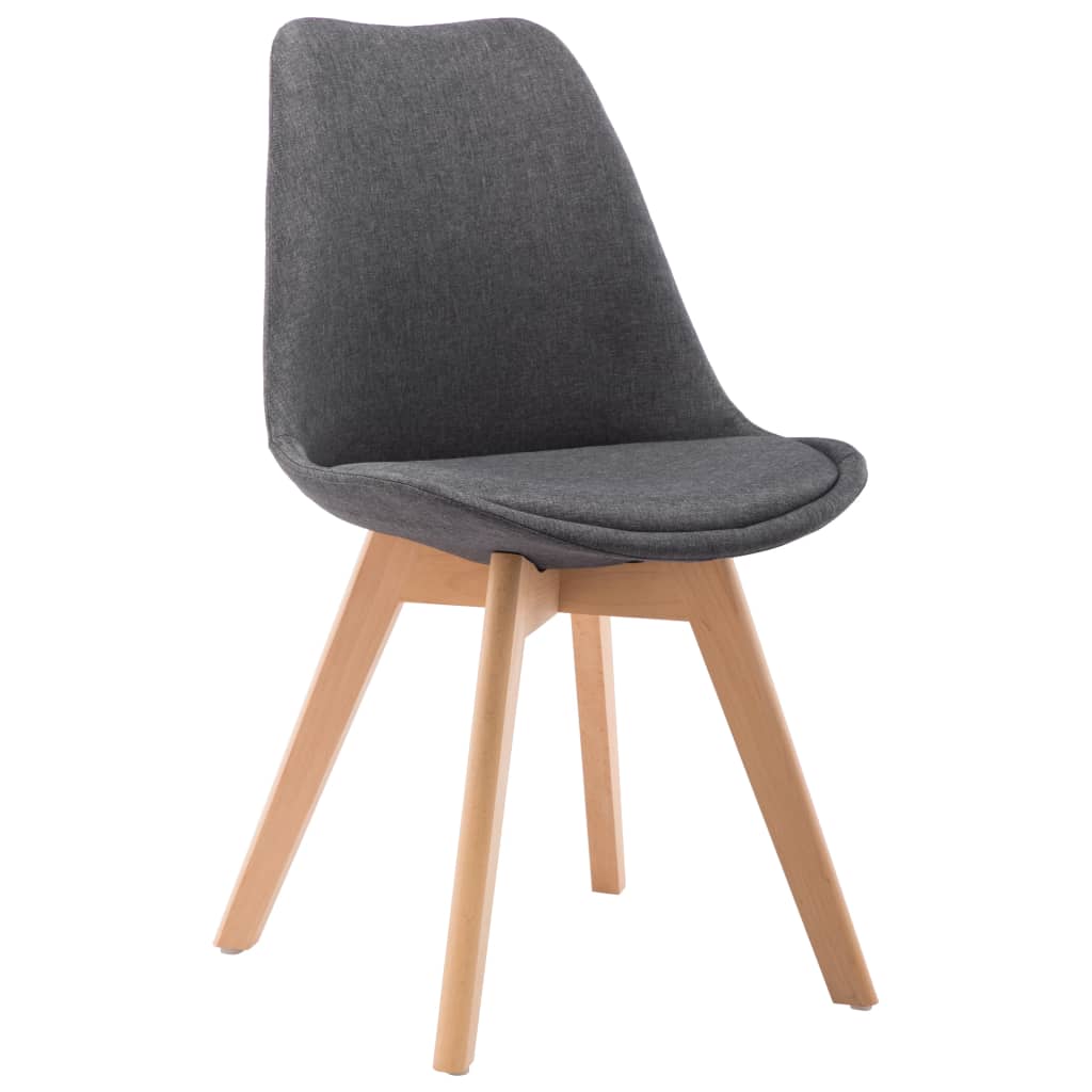 

vidaXL Eetkamerstoelen 2 st stof donkergrijs