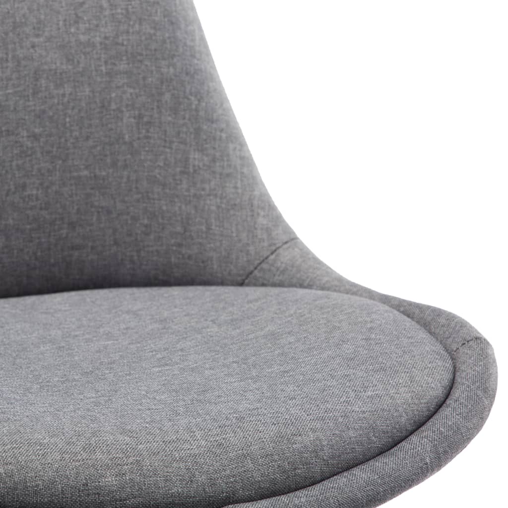 Scaune de bucătărie, 2 buc., gri deschis, material textil