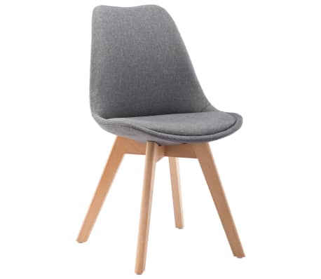 vidaXL Valgomojo kėdės, 2vnt., &scaron;viesiai pilkos spalvos, audinys