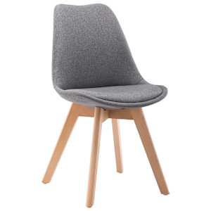 vidaXL Valgomojo kėdės, 2vnt., &scaron;viesiai pilkos spalvos, audinys