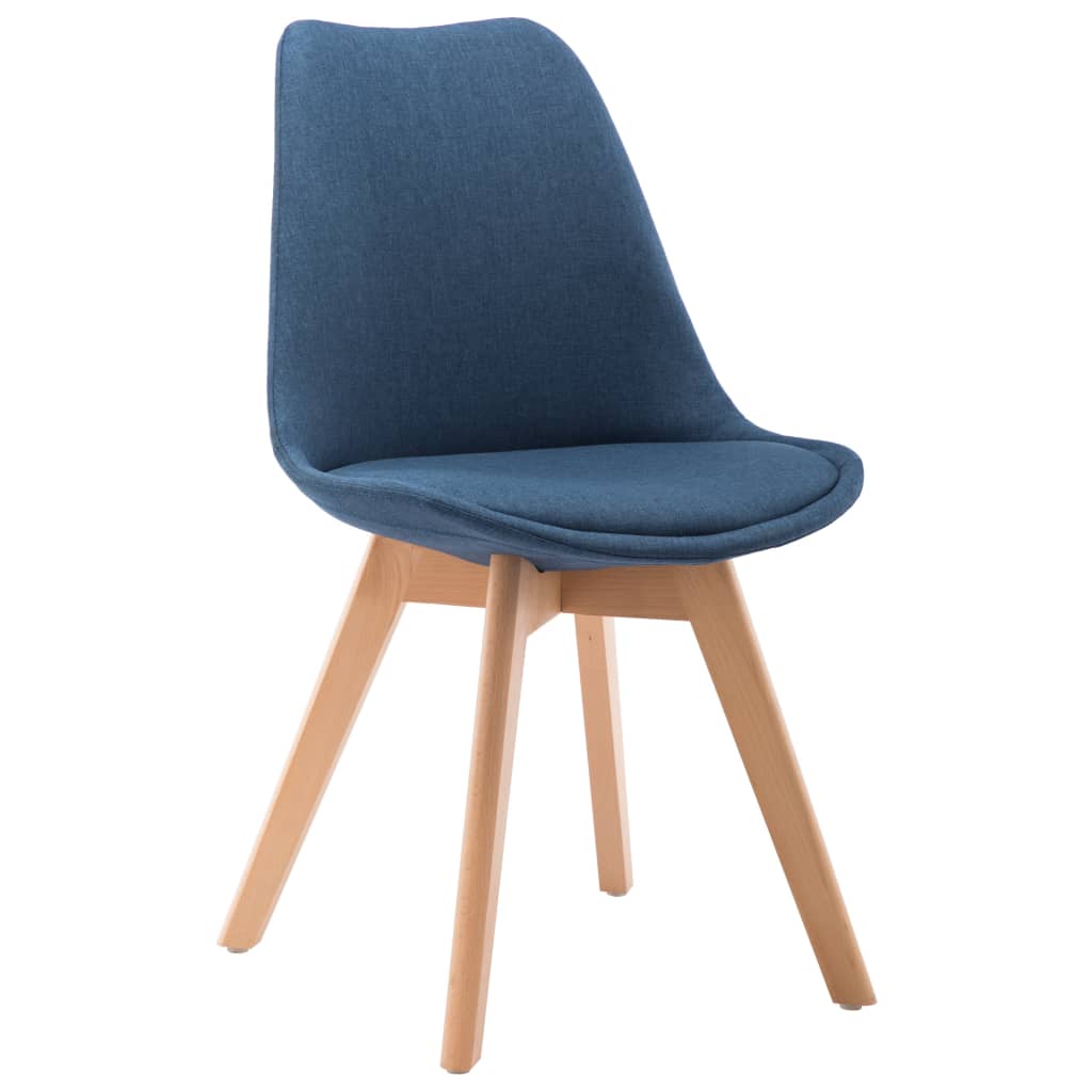 vidaXL Valgomojo kėdės, 2 vnt., mėlynos, audinys