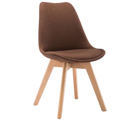 vidaXL Valgomojo kėdės, 2 vnt., rudos, audinys