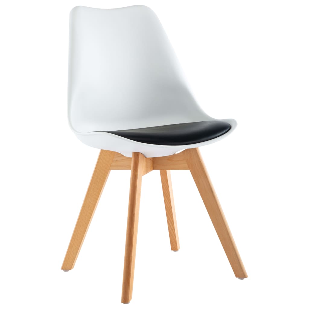 

vidaXL Eetkamerstoelen 2 st kunstleer wit en zwart