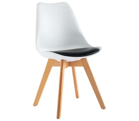 vidaXL spisebordsstole 4 stk. kunstlæder hvid og sort