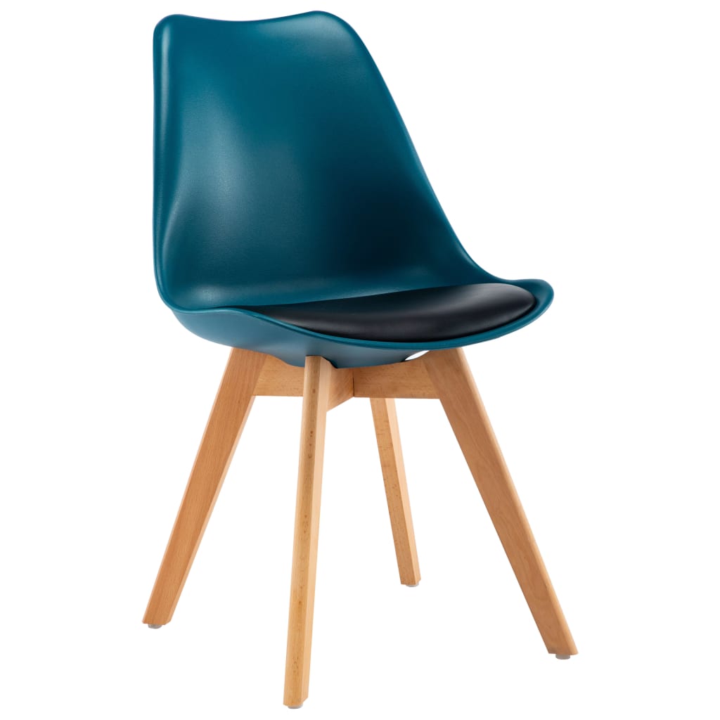 vidaXL Eetkamerstoelen 4 st turquoise en zwart