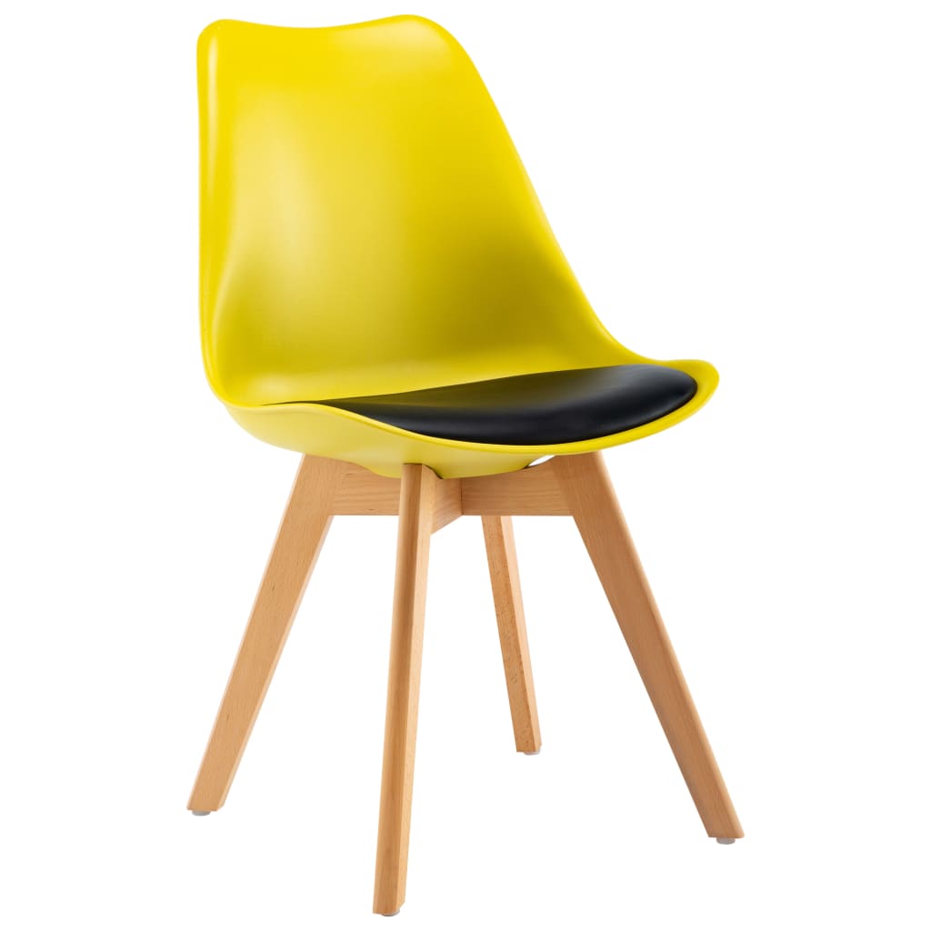 VidaXL - vidaXL Eetkamerstoelen 4 st geel en zwart