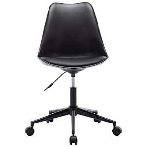 vidaXL Besisukančios valgomojo kėdės, 2vnt., juodos, dirbtinė oda
