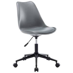 vidaXL Besisukančios valgomojo kėdės, 2vnt., pilkos, dirbtinė oda
