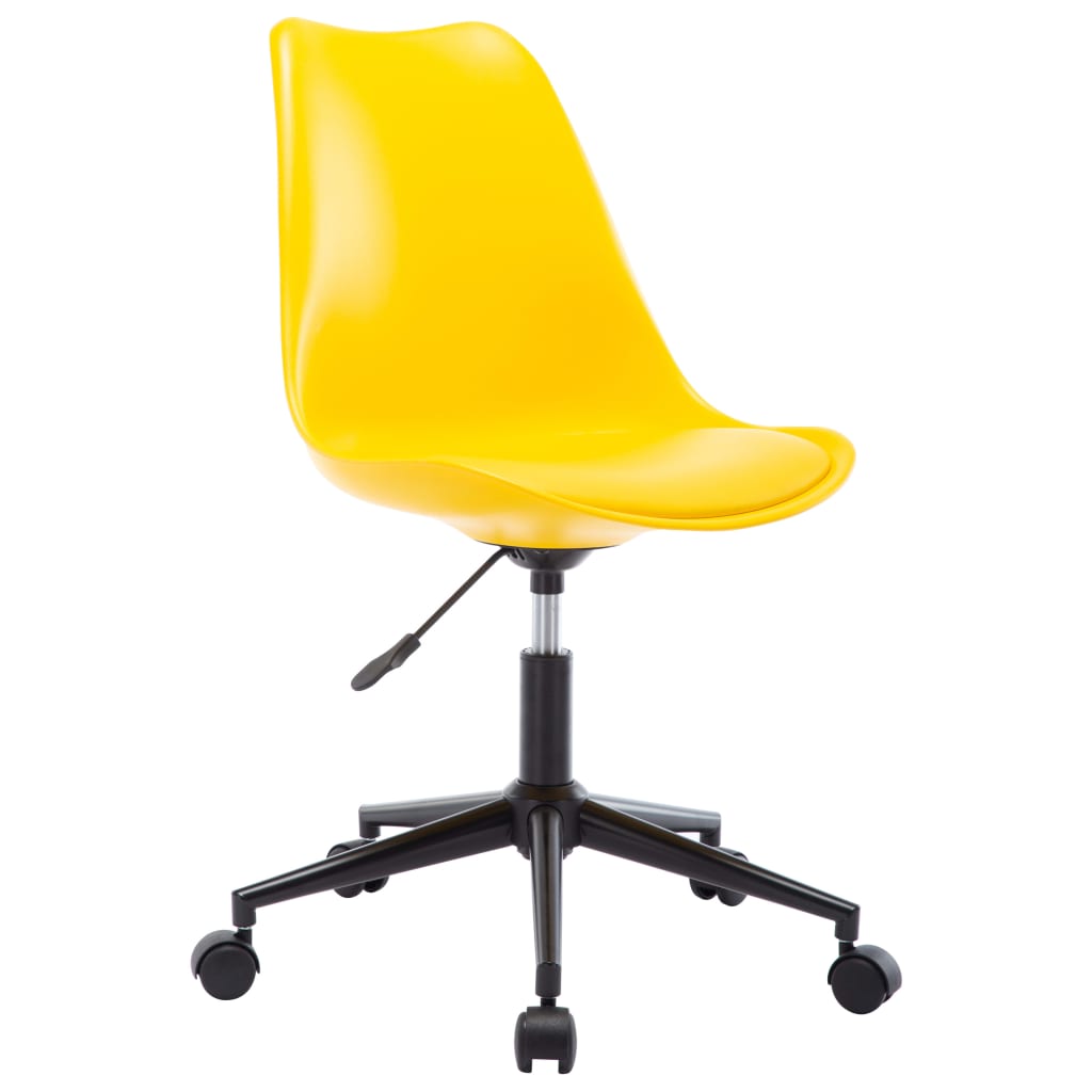 vidaXL Besisukančios valgomojo kėdės, 2vnt., geltonos, dirbtinė oda