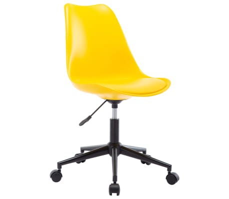 vidaXL Chaise de salle à manger pivotante 2 pcs Jaune Similicuir